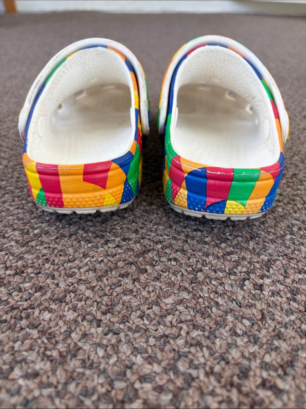 CROCS Kids Multicolor Checkerboard Slip-On Clogs - Picture 7 of 9